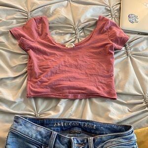 cute cropped pink shirt